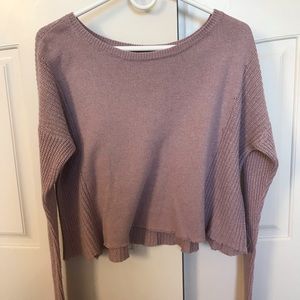 American Eagle Cropped Mauve Sweater